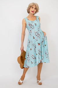 Bristol Dress, Oiseau, Linen Bamboo - Final Sale