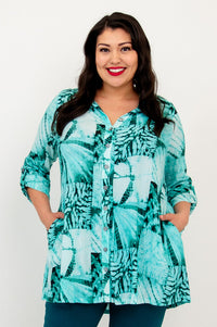 Celine Blouse, Shibori, Linen Bamboo- Final Sale