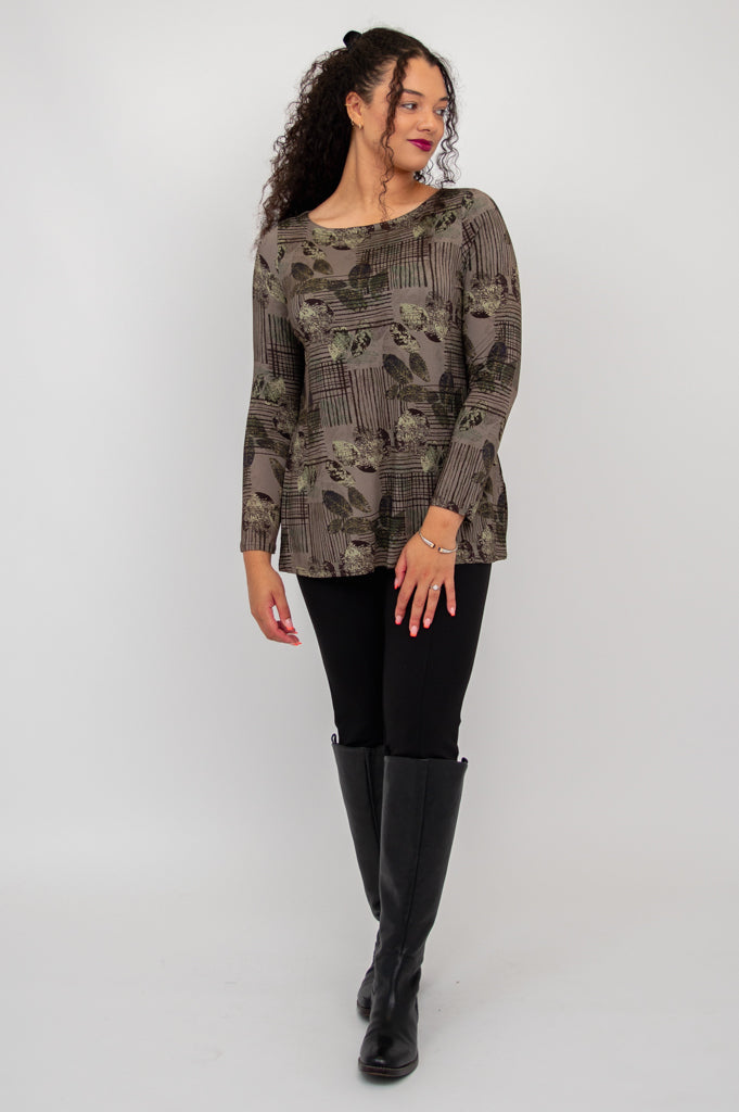 Cheerful Tunic, Fall Sketch, Bamboo - Final Sale