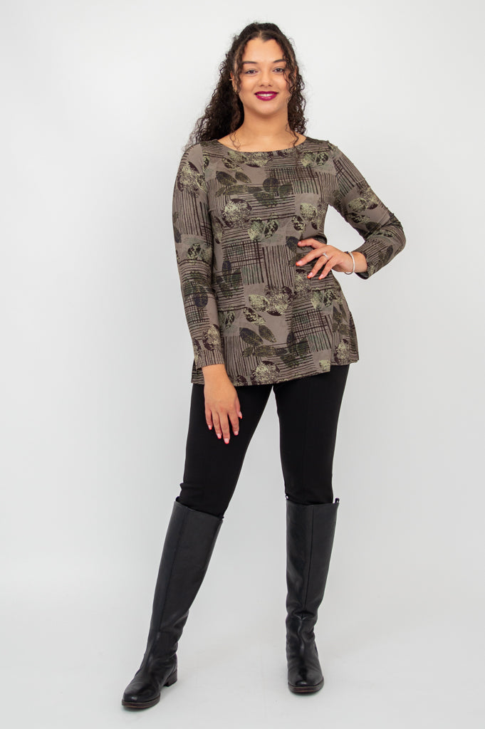 Cheerful Tunic, Fall Sketch, Bamboo - Final Sale