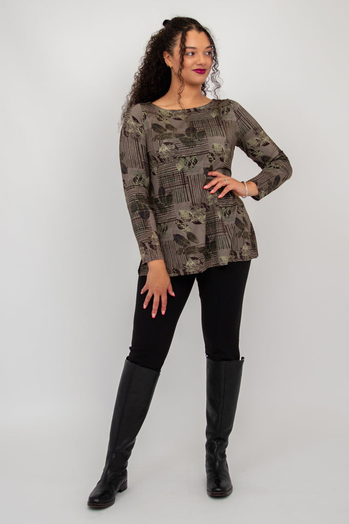 Cheerful Tunic, Fall Sketch, Bamboo - Final Sale