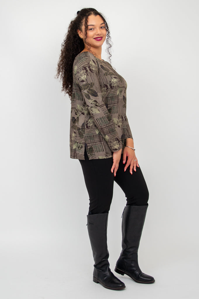 Cheerful Tunic, Fall Sketch, Bamboo - Final Sale
