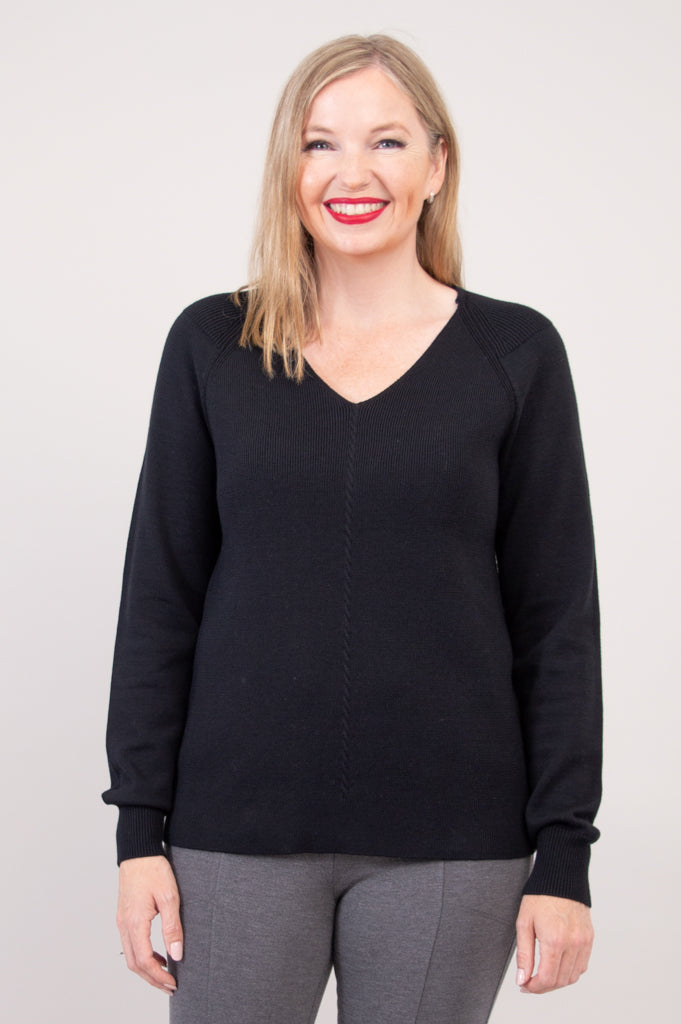 Claudia Sweater, Black, Cotton - Final Sale
