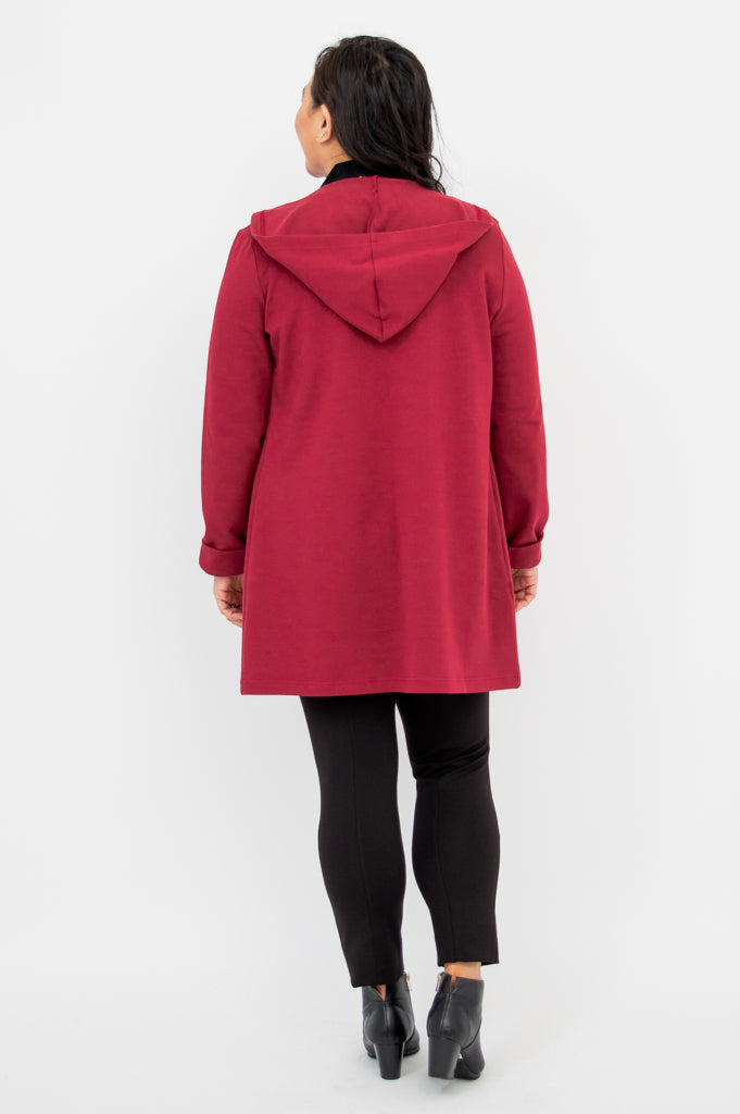 Cortes Jacket, Burgundy, Cotton- Final Sale