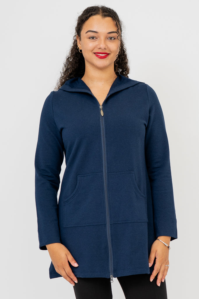Cortes Jacket, Indigo, Bamboo Fleece
