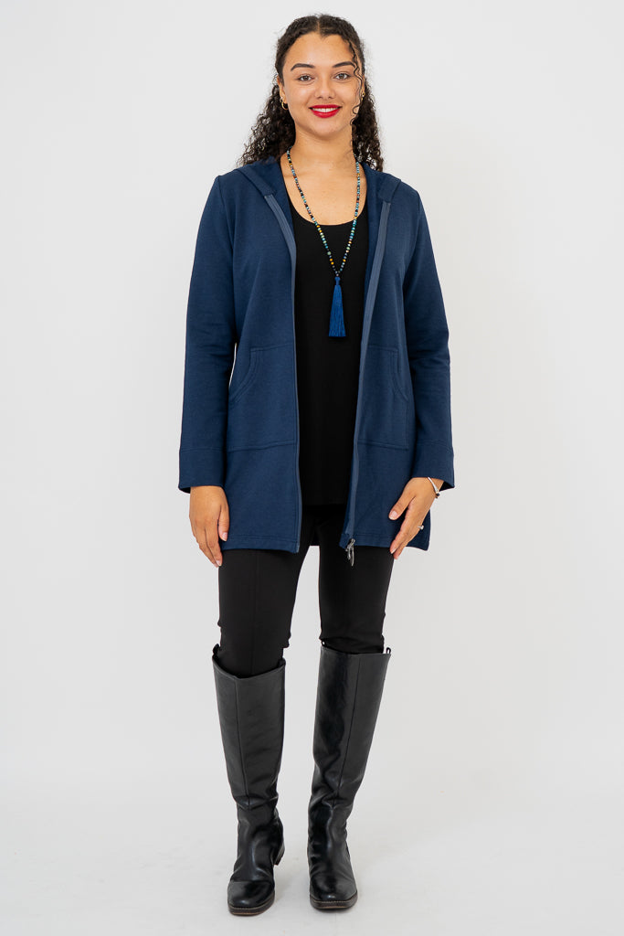 Cortes Jacket, Indigo, Bamboo Fleece