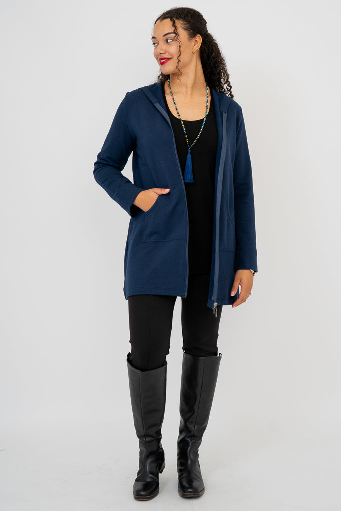 Cortes Jacket, Indigo, Bamboo Fleece