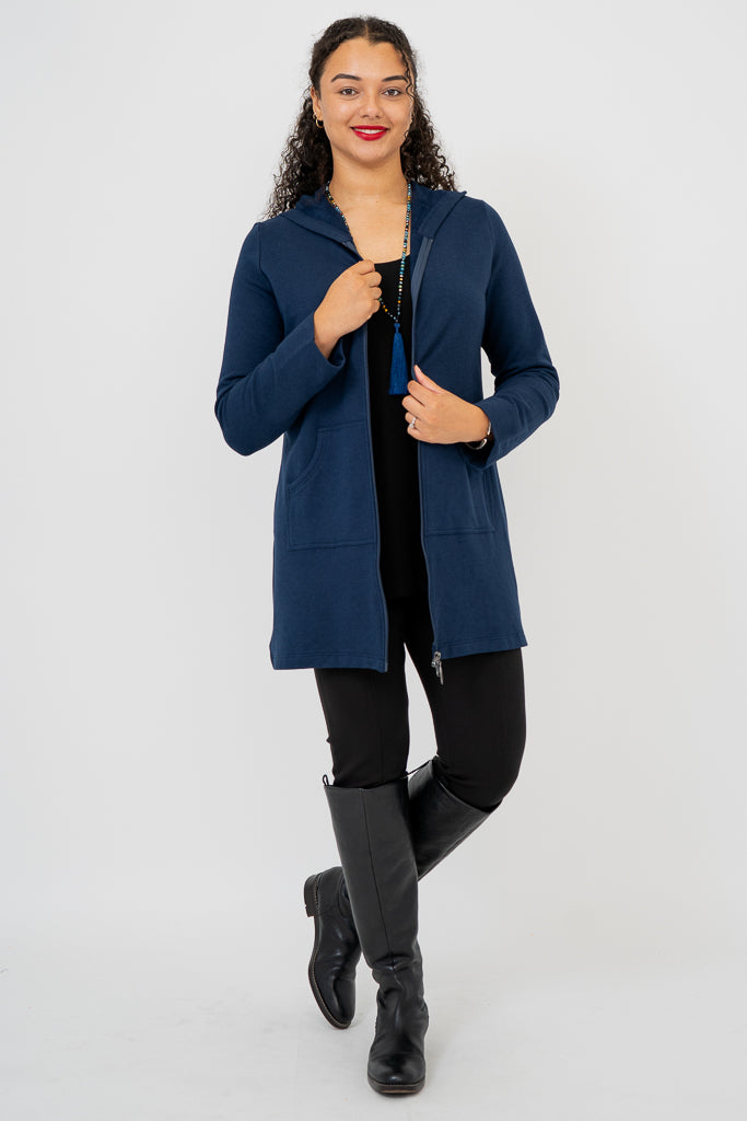Cortes Jacket, Indigo, Bamboo Fleece