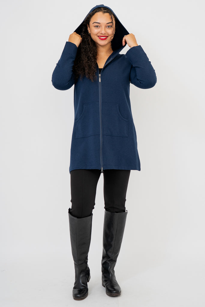Cortes Jacket, Indigo, Bamboo Fleece