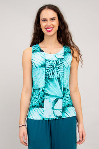Dena Tank, Shibori, Linen Bamboo - Final Sale