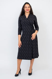 Desire Dress, Charcoal Paisley - Final Sale