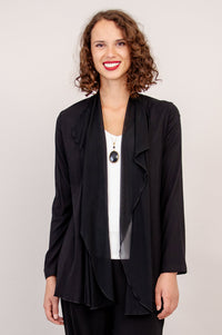 Diana Jacket, Black, Linen Bamboo - Final Sale