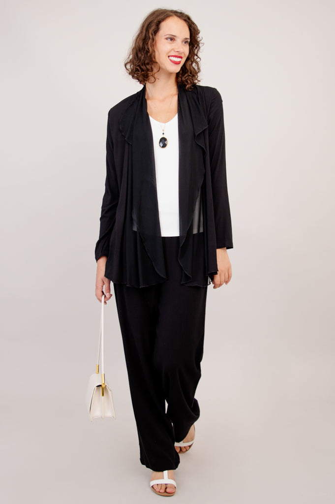 Diana Jacket, Black, Linen Bamboo - Final Sale