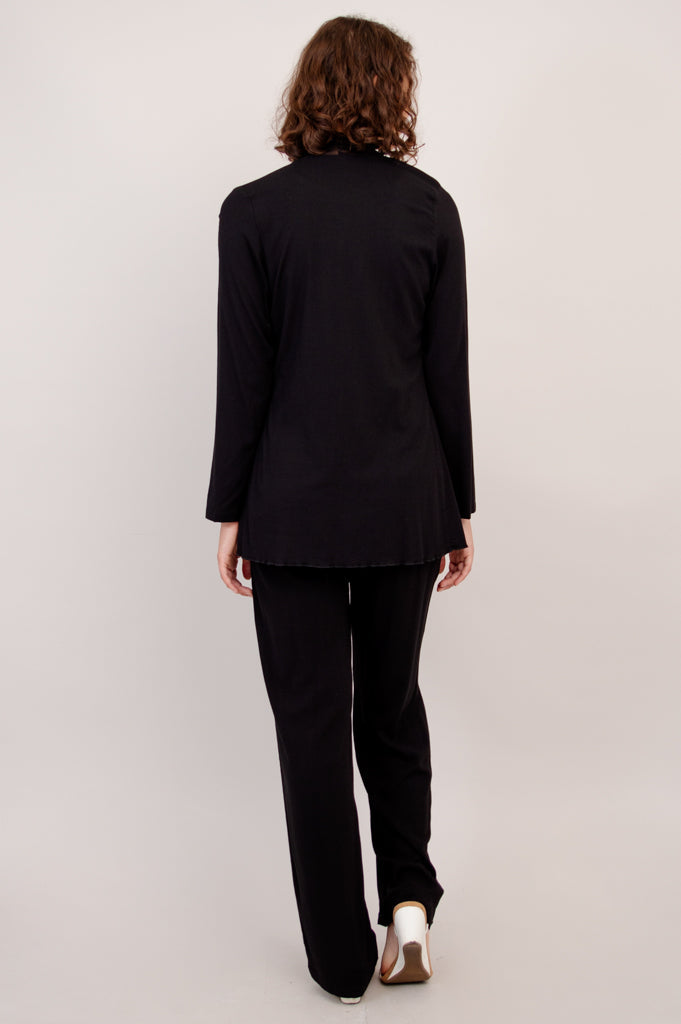 Diana Jacket, Black, Linen Bamboo - Final Sale