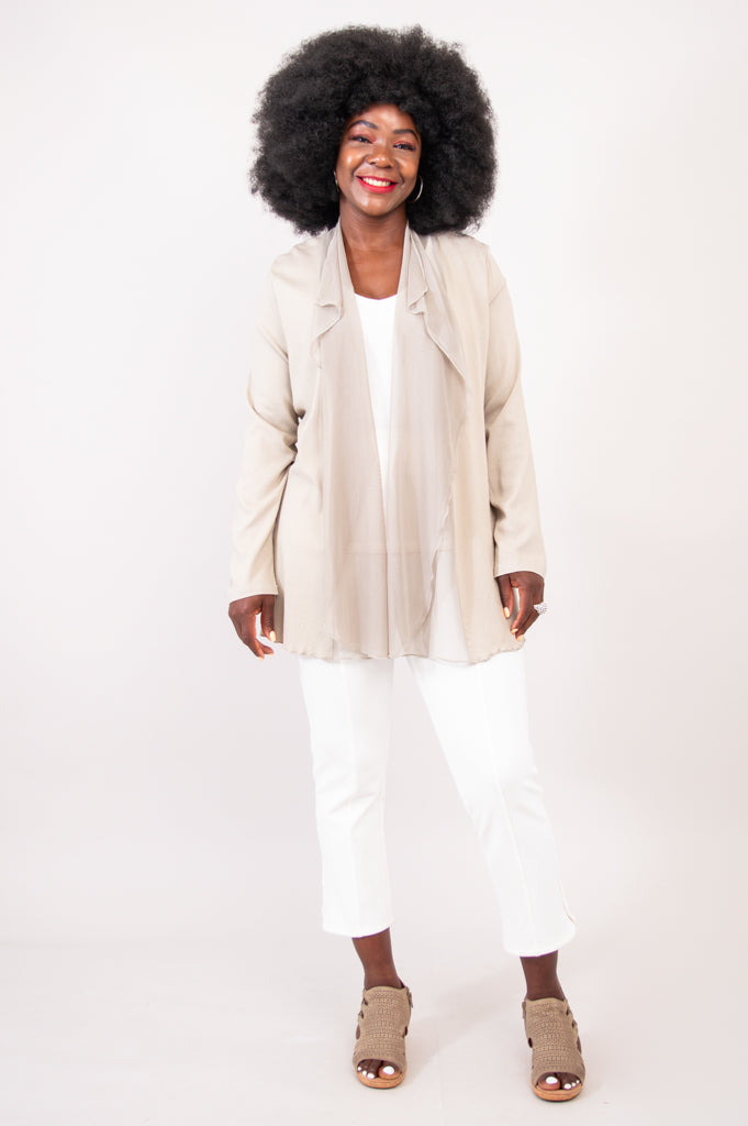 Diana Jacket, Sand, Linen Bamboo - Final Sale