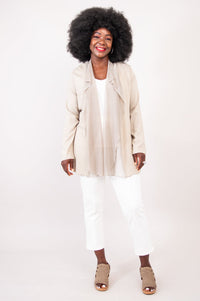 Diana Jacket, Sand, Linen Bamboo - Final Sale