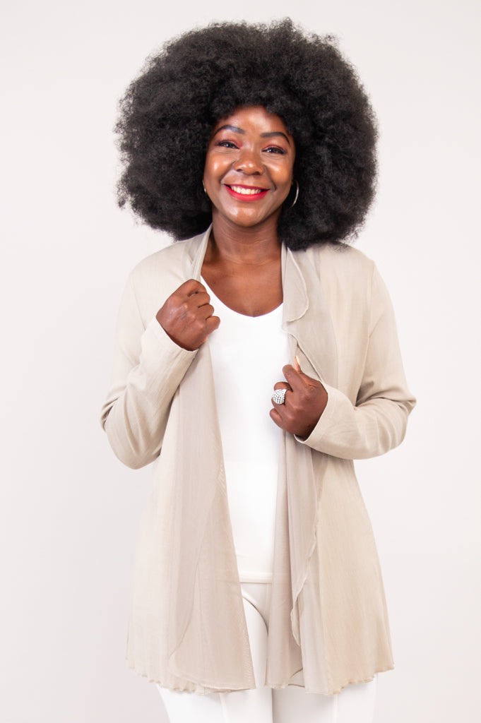 Diana Jacket, Sand, Linen Bamboo - Final Sale