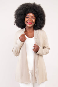 Diana Jacket, Sand, Linen Bamboo - Final Sale