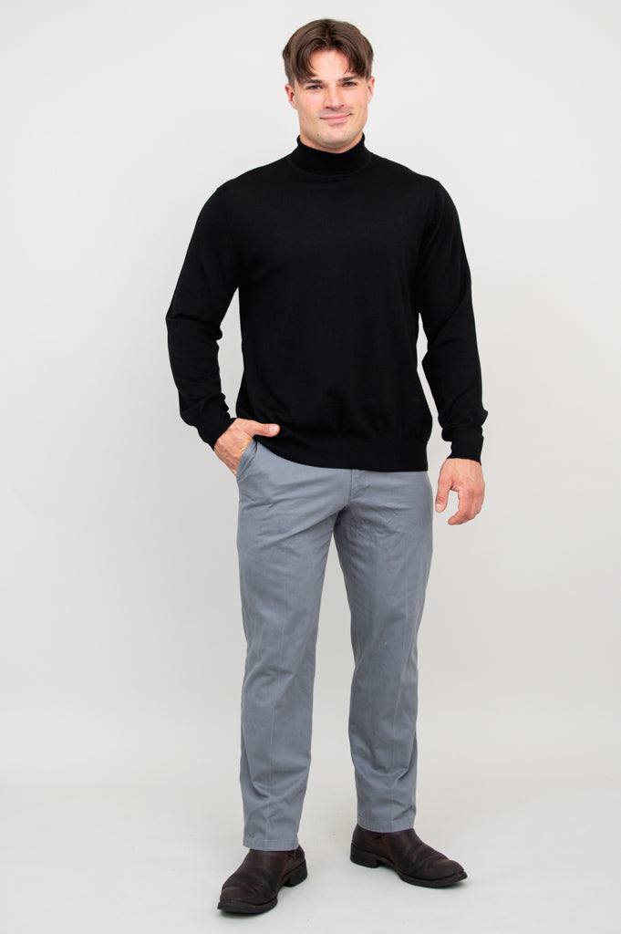 Eric Sweater, Black, 100% Merino Wool