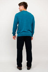 Fraser Sweater, Teal, 100% Merino Wool