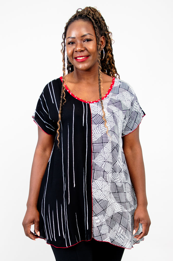 Gayle Top, Textured Abstract- Final Sale