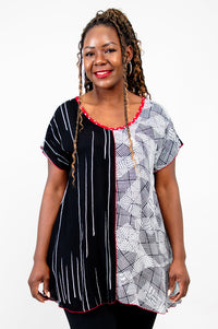 Gayle Top, Textured Abstract- Final Sale