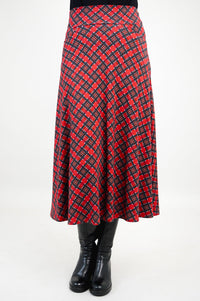 Gillian Skirt, Cherry Plaid, Bamboo- Final Sale