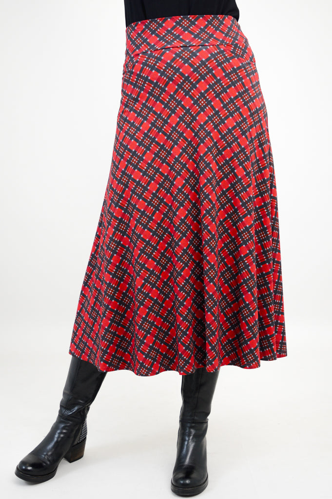 Gillian Skirt, Cherry Plaid, Bamboo- Final Sale