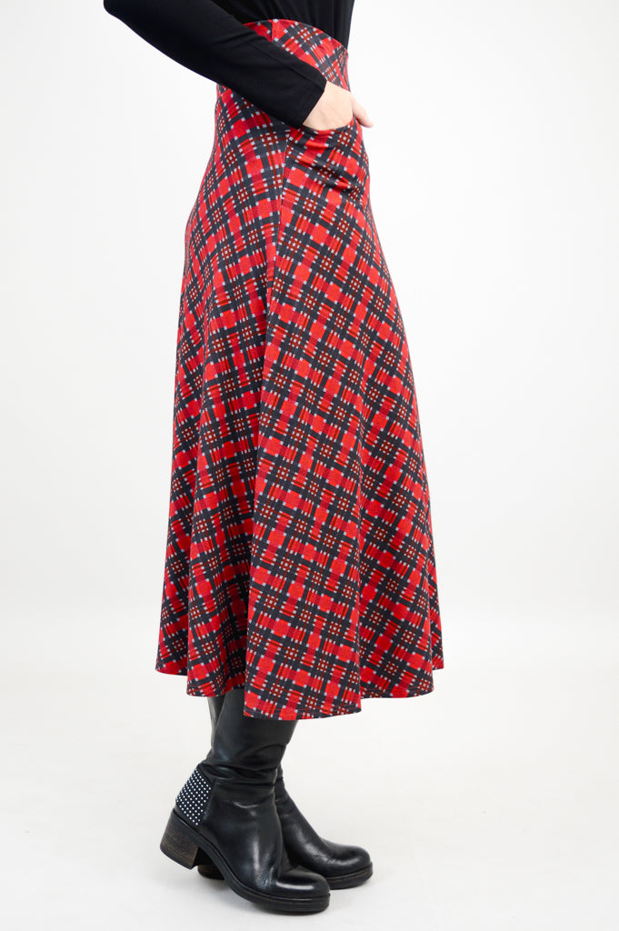 Gillian Skirt, Cherry Plaid, Bamboo- Final Sale