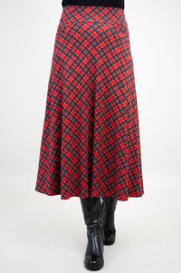 Gillian Skirt, Cherry Plaid, Bamboo- Final Sale