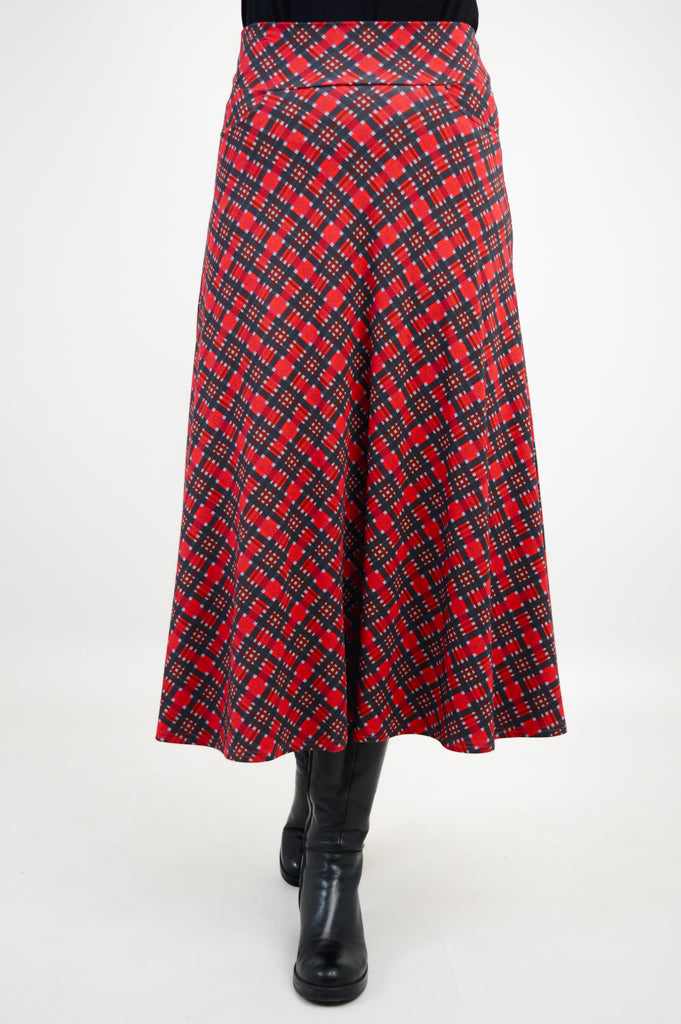 Gillian Skirt, Cherry Plaid, Bamboo- Final Sale
