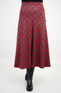 Gillian Skirt, Cherry Plaid, Bamboo- Final Sale