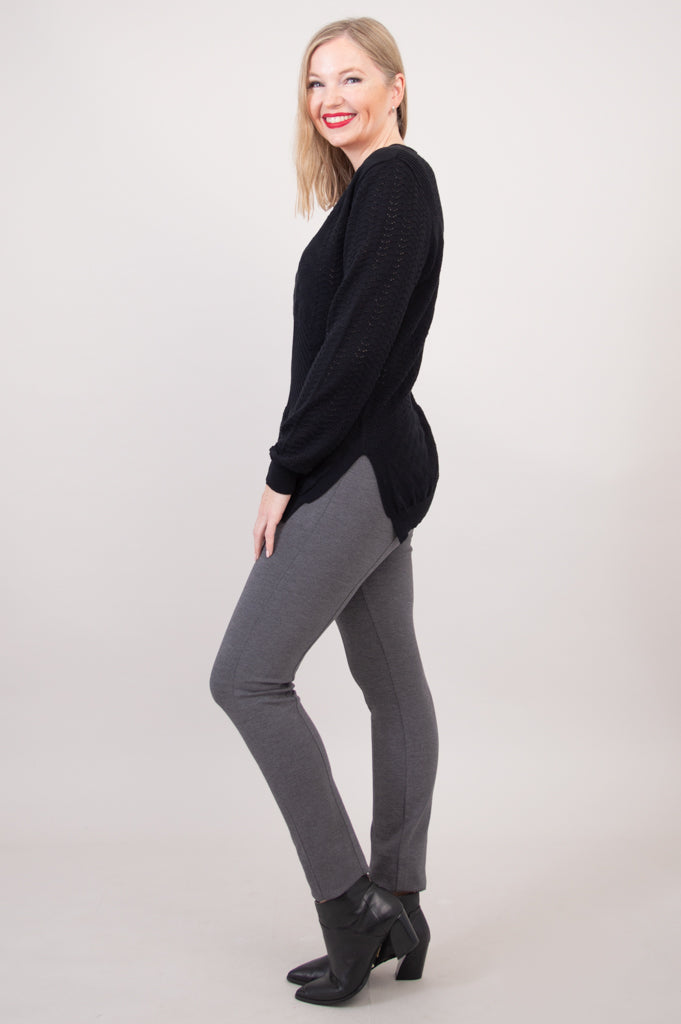 Greta Sweater, Black, Cotton - Final Sale