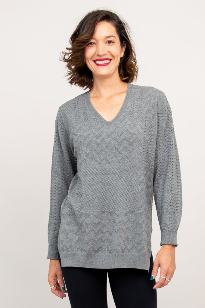 Greta Sweater,  Grey ,  Cotton - Final Sale