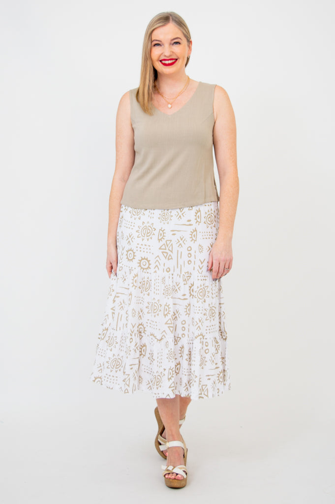 Havana Tank, Sand, Linen Bamboo