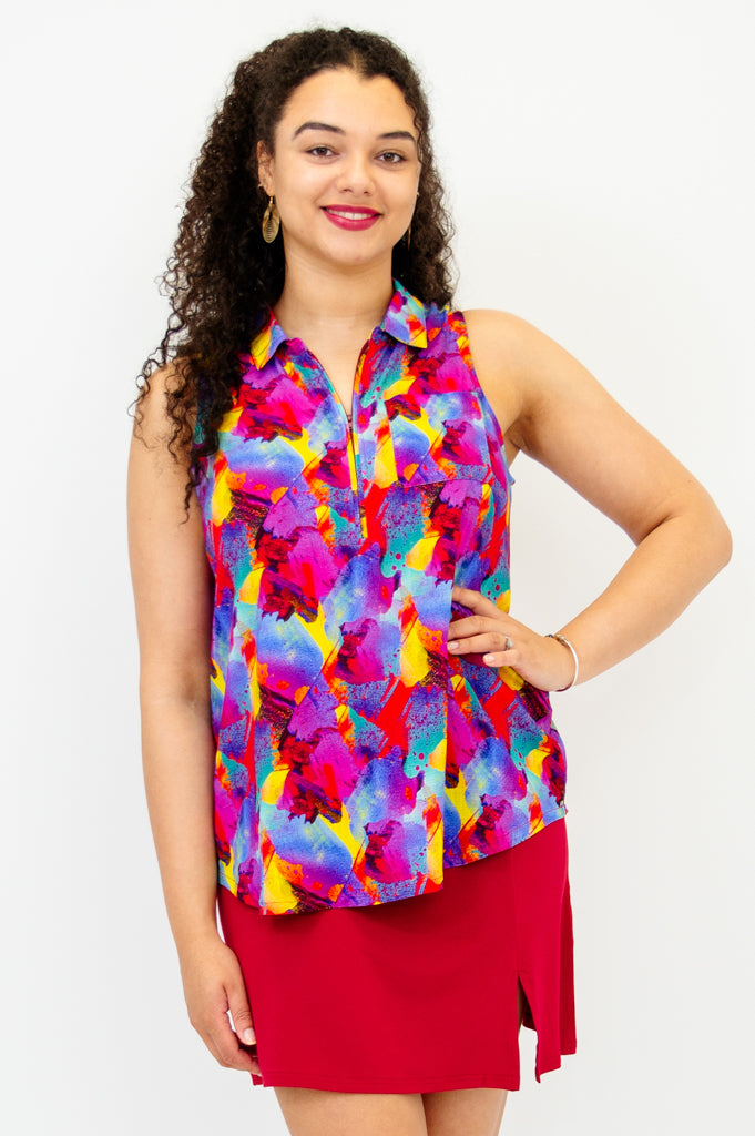 Hula Tank, Starburst, Linen Bamboo - Final Sale
