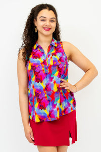 Hula Tank, Starburst, Linen Bamboo - Final Sale