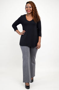 Jackie 3/4 Top, Black, Bamboo