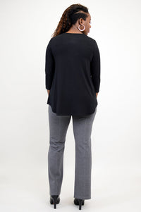 Jackie 3/4 Top, Black, Bamboo