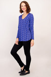 Jackie L/S Top, Midnight Leaves, Bamboo - Final Sale
