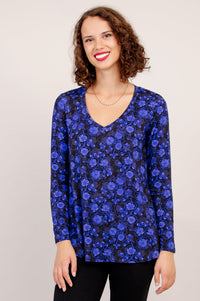 Jackie L/S Top, Snow Flower, Bamboo - Final Sale