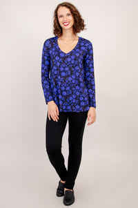 Jackie L/S Top, Snow Flower, Bamboo - Final Sale