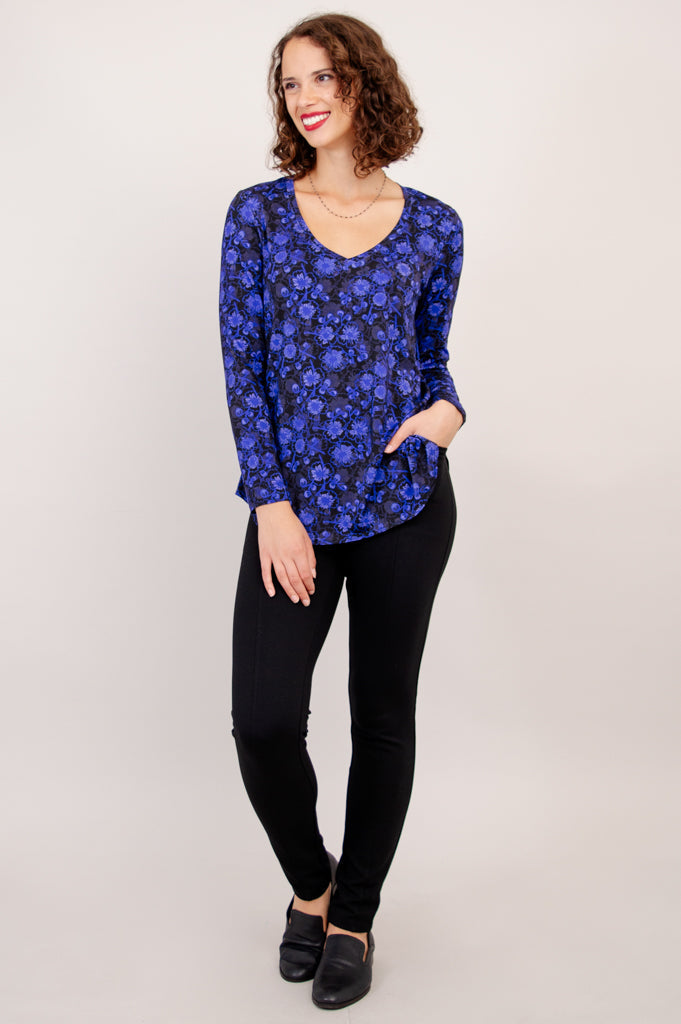 Jackie L/S Top, Snow Flower, Bamboo - Final Sale
