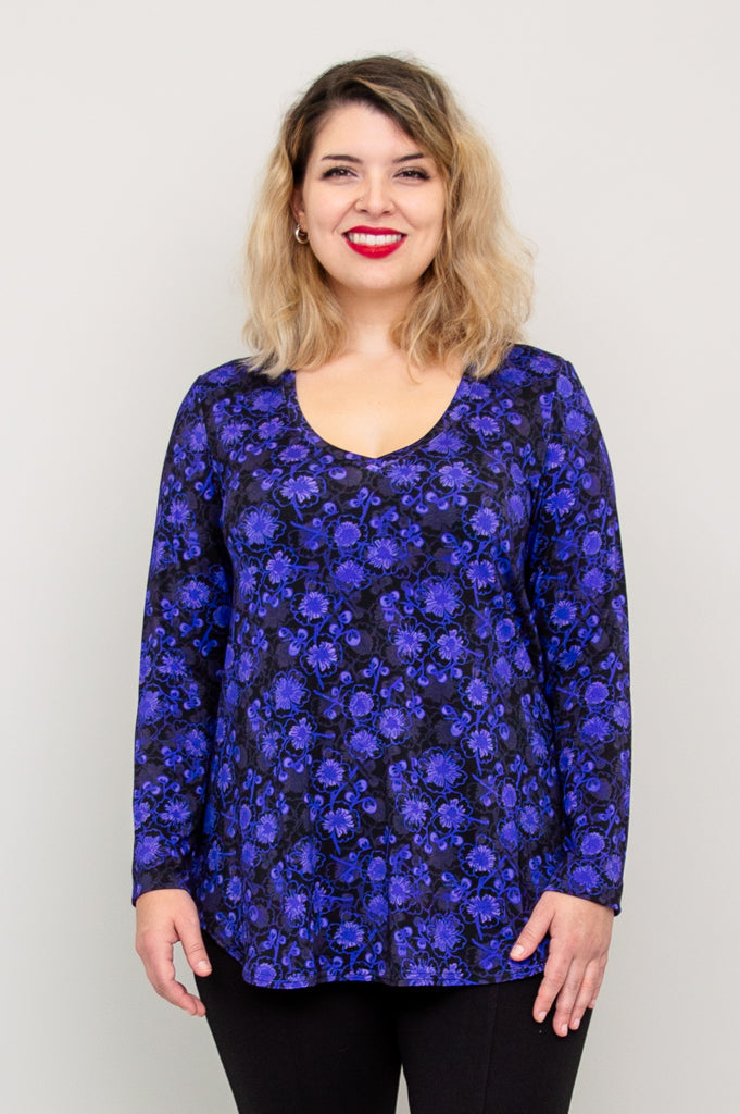 Jackie L/S Top, Snow Flower, Bamboo - Final Sale