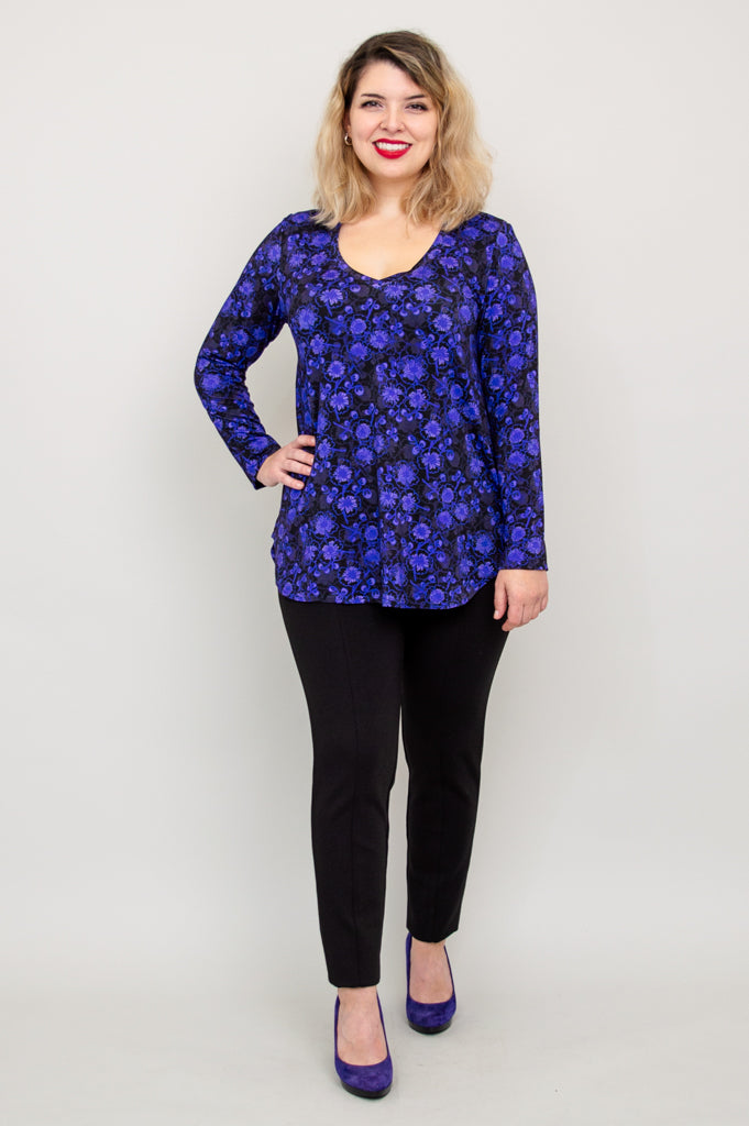 Jackie L/S Top, Snow Flower, Bamboo - Final Sale