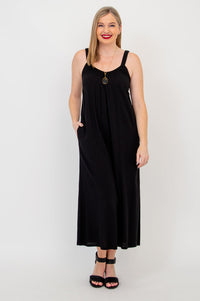 Joanna Jumpsuit, Black, Linen Bamboo