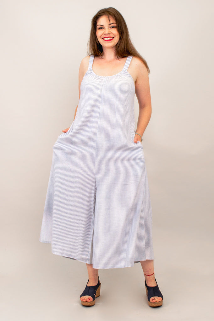 Joanna Jumpsuit, Summer Stripe, Linen Bamboo