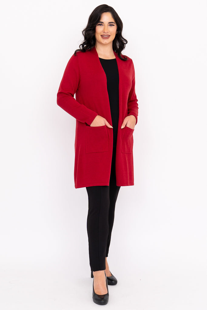 Justine Sweater, Lipstick, Bamboo Cotton