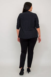 Kathy Jacket, BW Pin Stripe, Bamboo- Final Sale