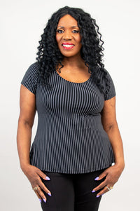 Kim Cap, Blk/Grey Stripe, Bamboo - Final Sale